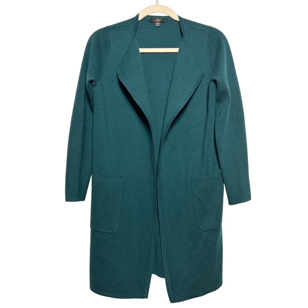 J Crew Juliet Wool Blend Open Front Cardigan Sweater Dusted Green Women's Size M